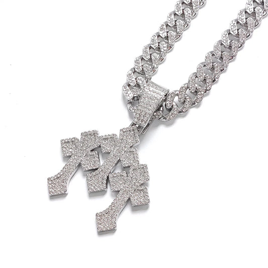 Iced Out Crosses Pendant